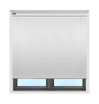 vinyl blinds installed in window frames