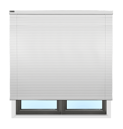 vinyl blinds installed outside the window frame