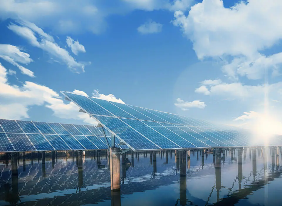Grootschalig fotovoltaïsch energiecentraleschema