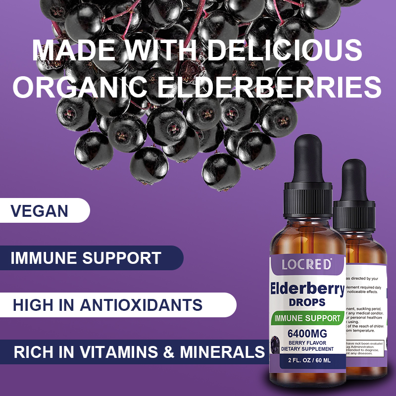 Custom High Quality Elderberry Liquid Elderberry Liquid Drops Black Elderberry With Vitamin C Drops