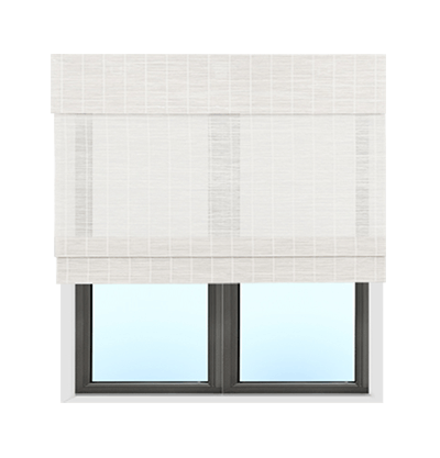 woven wood shades installed outside the window frame