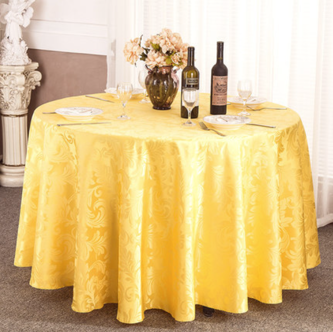 Mantel de mesa jacquard de poliéster de lujo redondo para boda