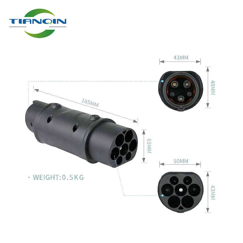 Excellent Quality SAE J1772 EV Charger Connector Type2 to Type1 Adapter