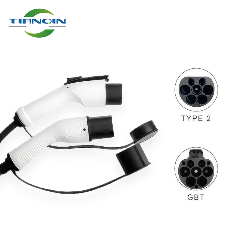 Gbt to type2 32a 220v 7kw ac fast charging ev charger cable gbt to type 2 ev charging cable