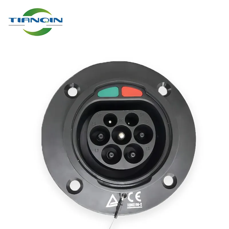 type 2 iec62196 male 32a three phase for evse car side charging connector or ev charger male socket type 2 evse chargers