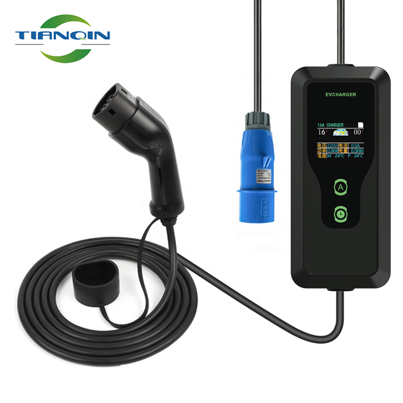 32A EV Charger 3.5kw 7KW with adjustable current OEM ODM Service For Type 2 GBT 16A portable EVSE charger