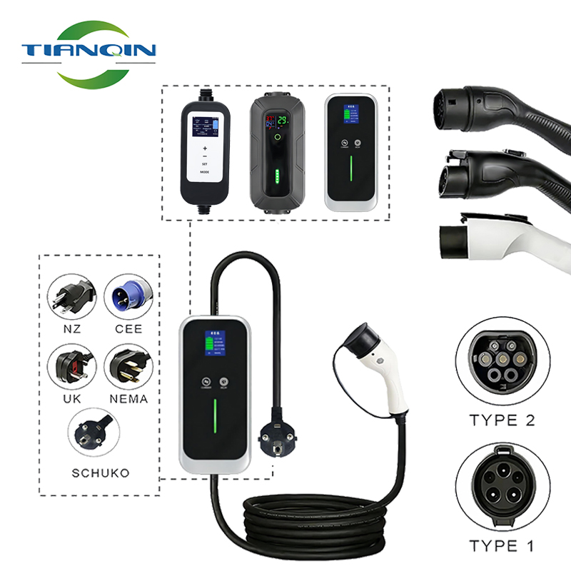 32A 7kw Charging TYPE 2 Electric Car Charger Portable EV Charger
