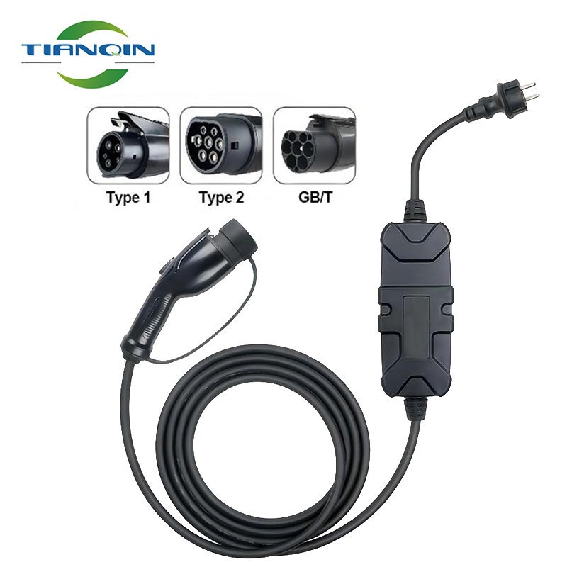 New energy 16A 32A 1P 3P Type 1 Type 2 GBT Charging cable Plug adapter socket Portable electric vehicle charger