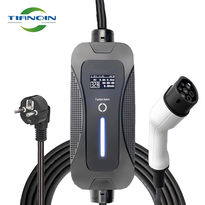 10-32A Current Adjustable 7.4kw Home Portable Ev Charger Type 2 Iec 62196 Electric Car Evse Charger