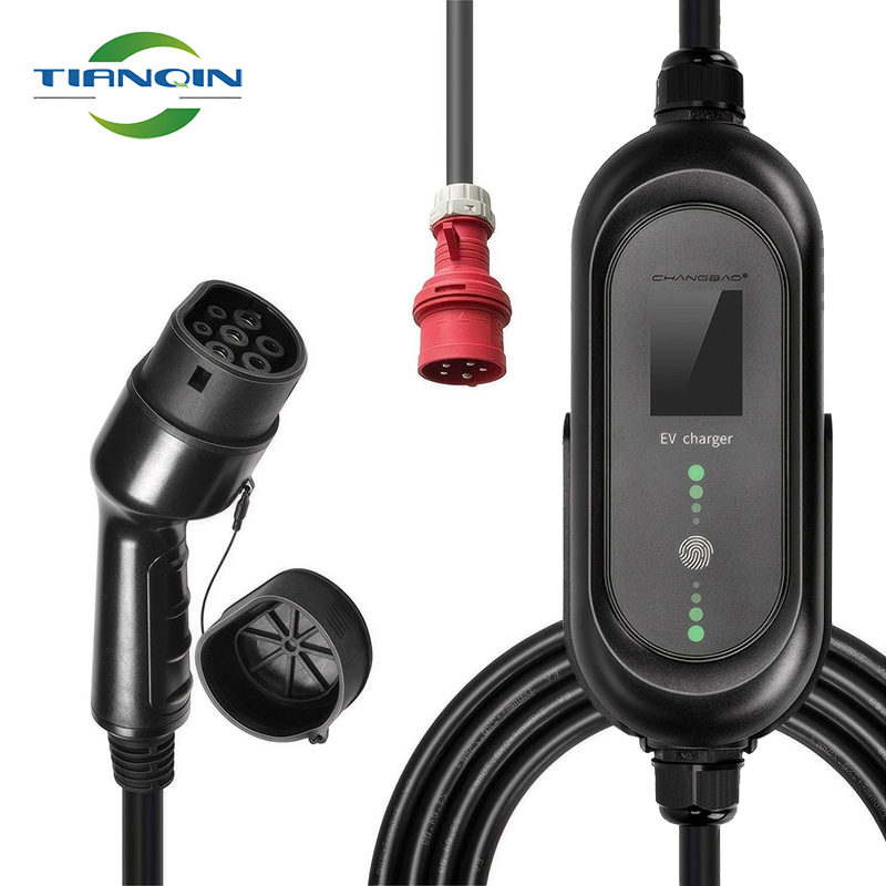 11KW 22KW Type 2 Charging Cable 3-phase Mode 3 Adjustable Current Delay Timer Portable 16A 32A Level 3 Portable EV 充電器