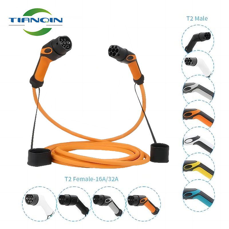 11kw 22kw 16A 32A Tipo 2 a Tipo 2 Color personalizado Modelo 3 Cable de carga EV Cable de TPU de 32A Cable de carga EV