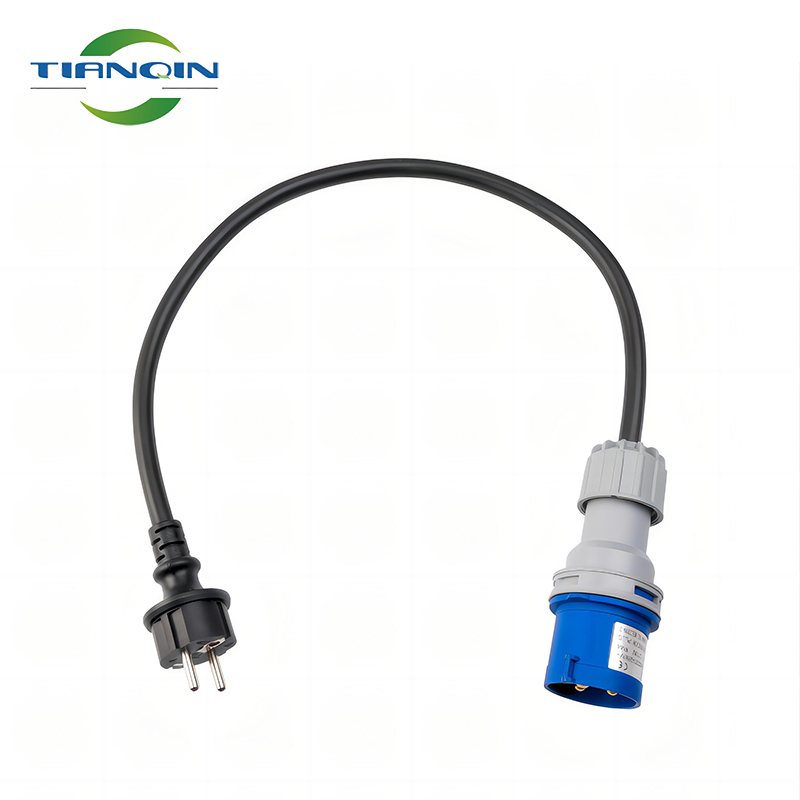 Heavy Duty Industrial 3 Phase 16A CEE Male to Schuko Plug Enchufe EV Cargador Charging Converter Extension Cable for Caravan