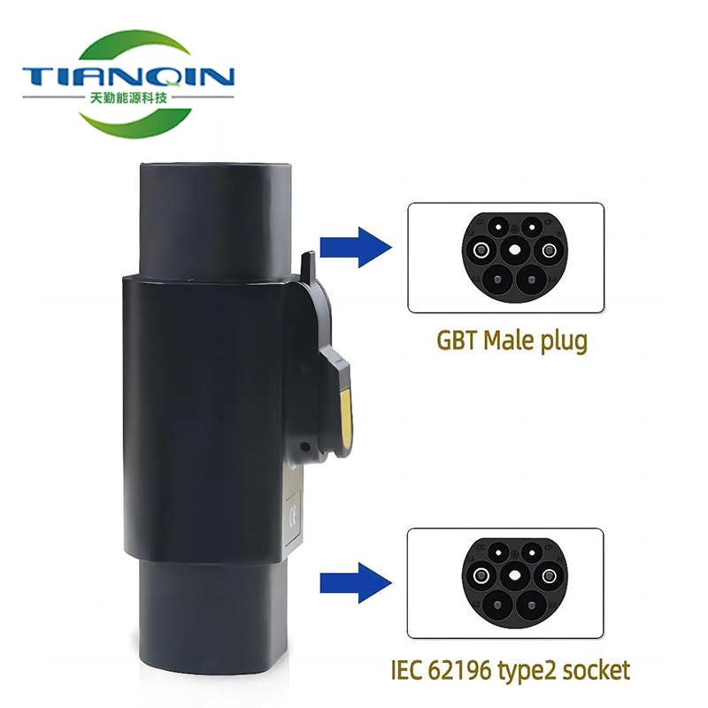 EVSE 32A 7KW 22KW 어댑터 IEC62196 Type 2 to Type 1 EV 어댑터 Converter J1772 to GBT EV charger connector with mechanical lock