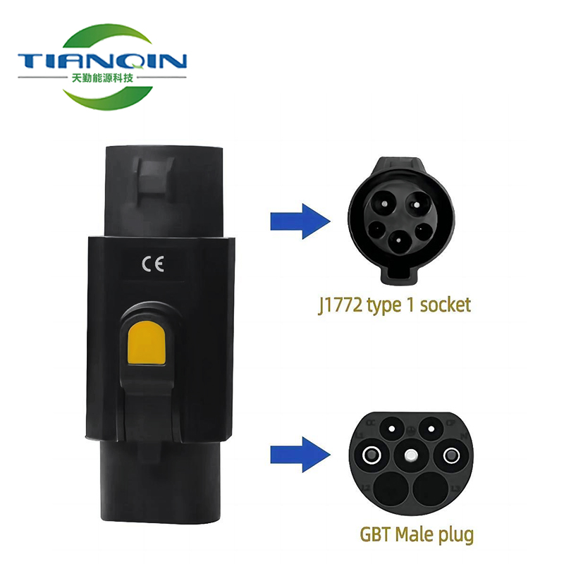 EVSE 32A 7KW 22KW Adapter IEC62196 Typ 2 auf Typ 1 EV Adapter Konverter J1772 auf GBT EV Ladestecker mit mechanischer Verriegelung