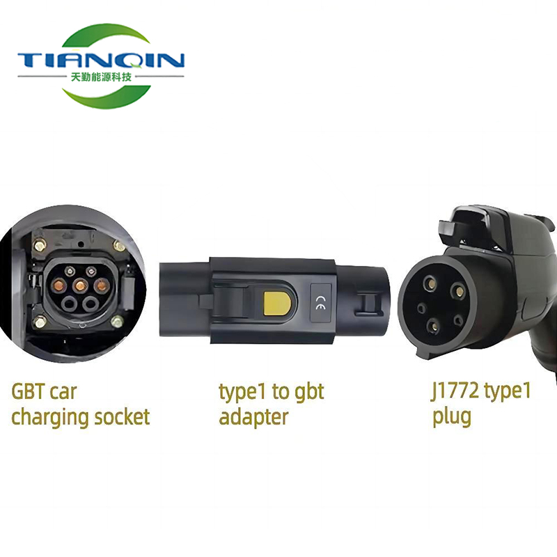 EVSE 32A 7KW 22KW محول IEC62196 Type 2 to Type 1 EV محول Converter J1772 to GBT EV charger connector with mechanical lock