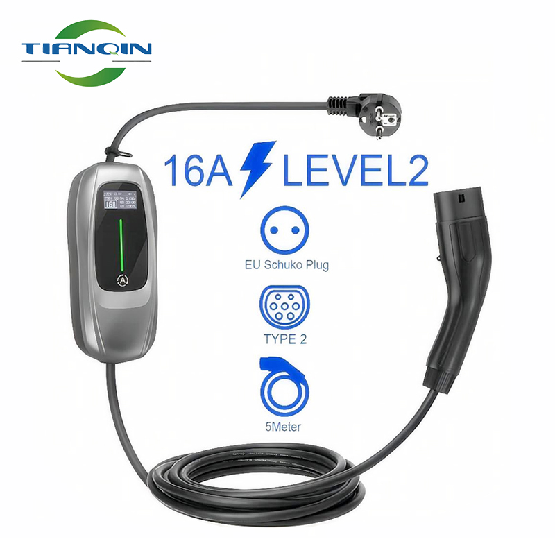 16A 3.6KW 휴대용 전기 자동차 충전기 유형 2 가정용 충전소