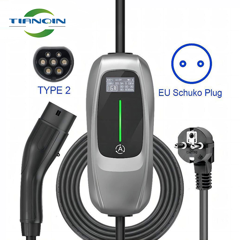 16A 3.6KW portable electric vehicle charger Type 2 home charging station