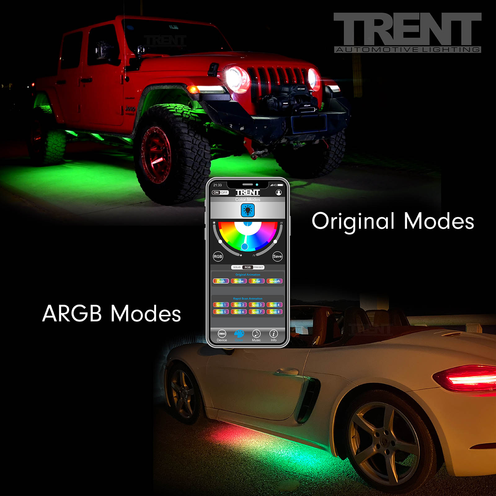 96" ARGB Side Underglow Kit APP Control