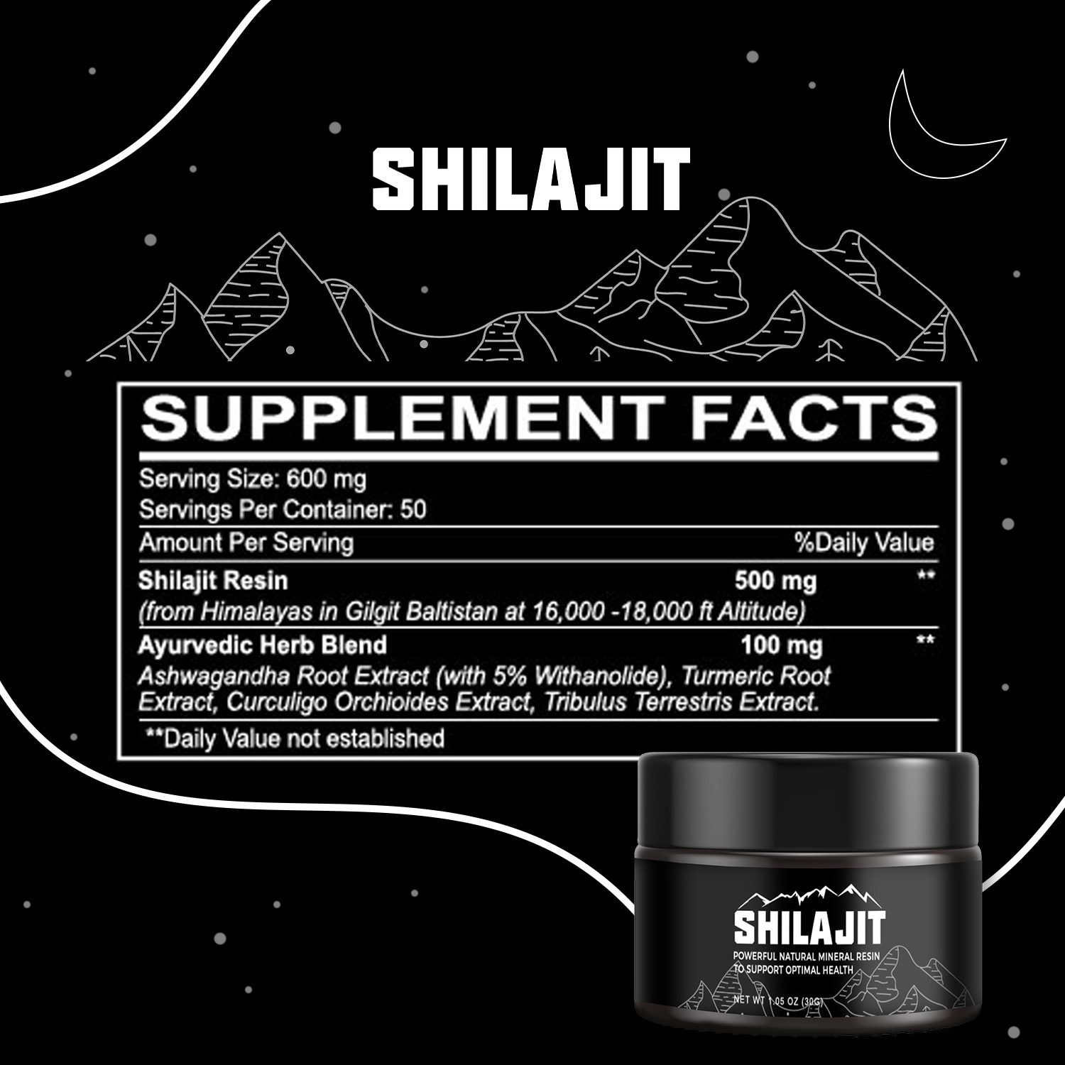 Pure Shilajit Hars 100% extract van Himalaya Biologisch met lepel, Maximale Potentie Natuurlijk Bio 20 Gram