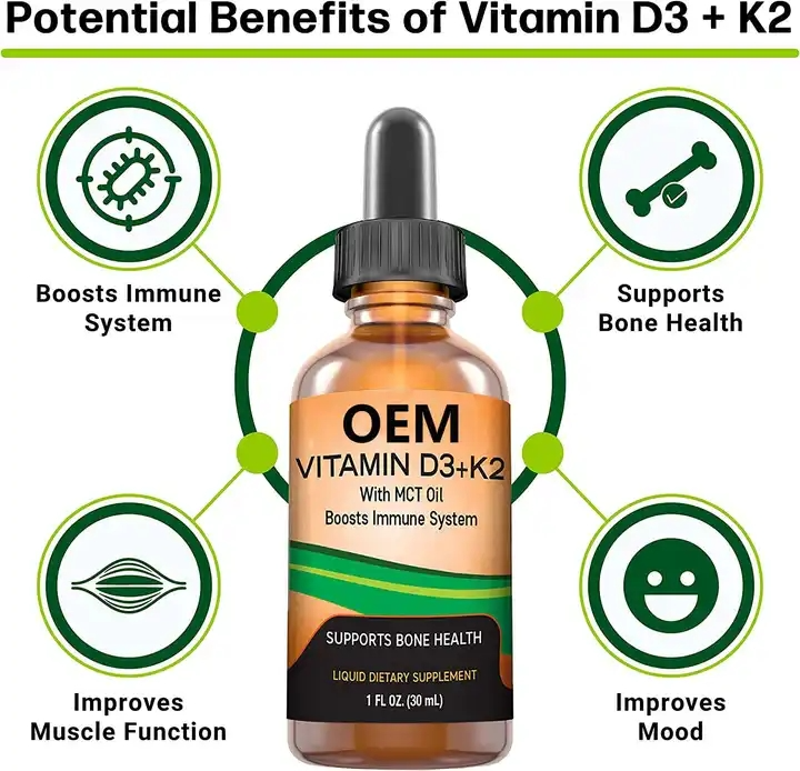 Vitamin D3 + K2 (MK-7) Liquid Drops