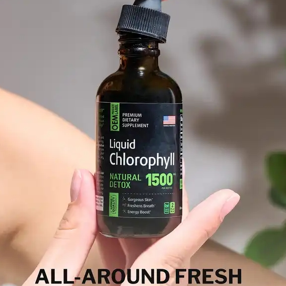 Liquid Drops Organic Chlorophyll