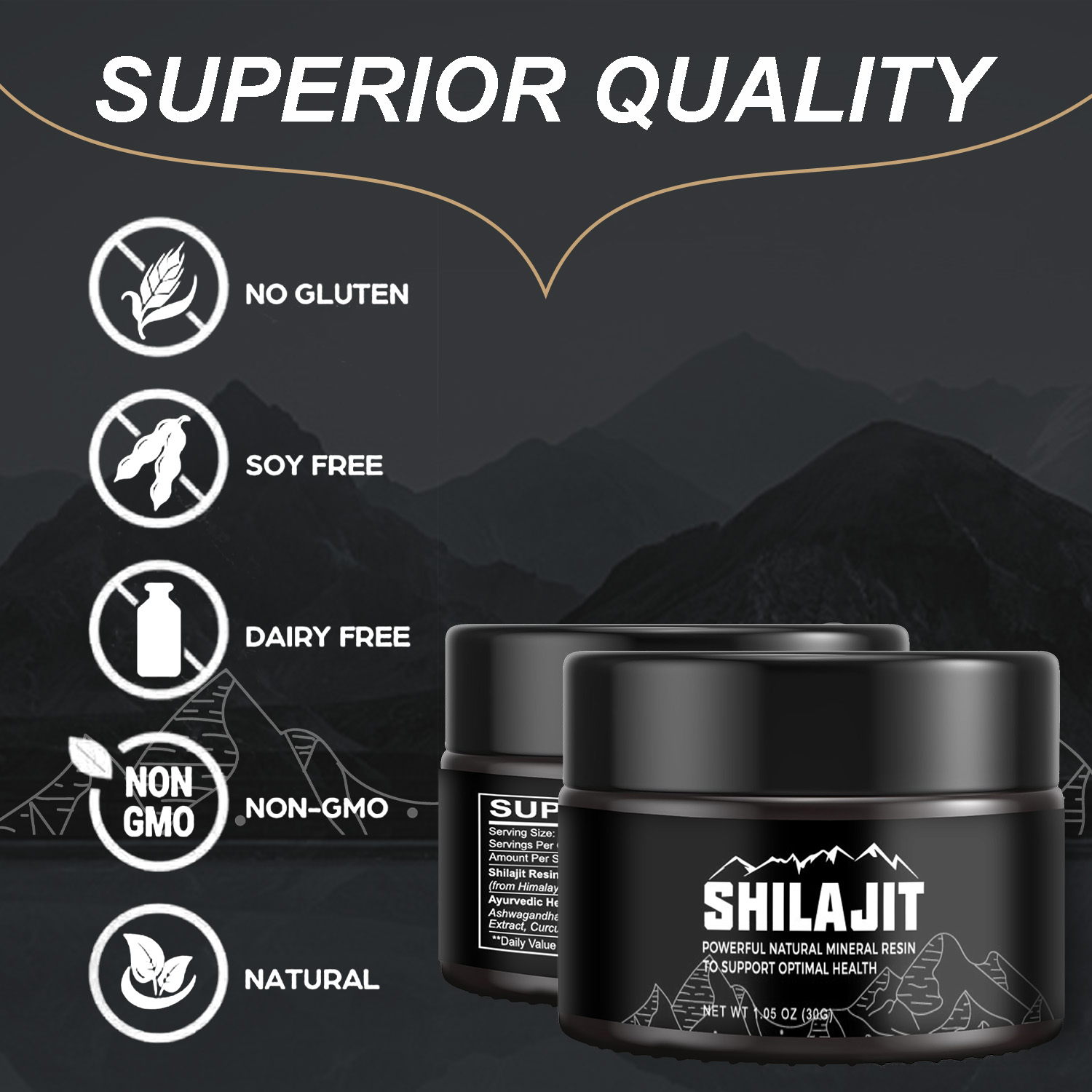 Resina pura de Shilajit 100% extracto de Himalayan Organic con cuchara,Máxima potencia Natural Orgánica 20 Gramo