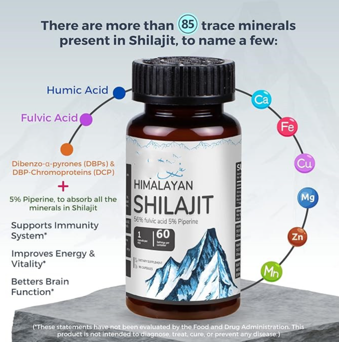 La cápsula de Shilajit del Himalaya de etiqueta privada OEM hecha con extracto de shilajit puro y orgánico mejora el imuune