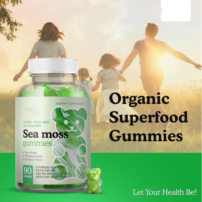 OEM Suger Free Vegan Sea Moss Gummy Natural Irish Sea Moss Gummies support immunity