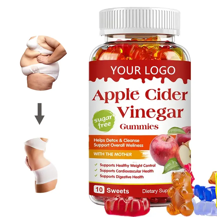 Hot Sale OEM Afslanken Appel Gummies Gewichtsverlies Producten Cider Azijn Keto Bear Gummies Veganistische Appelcider Azijn