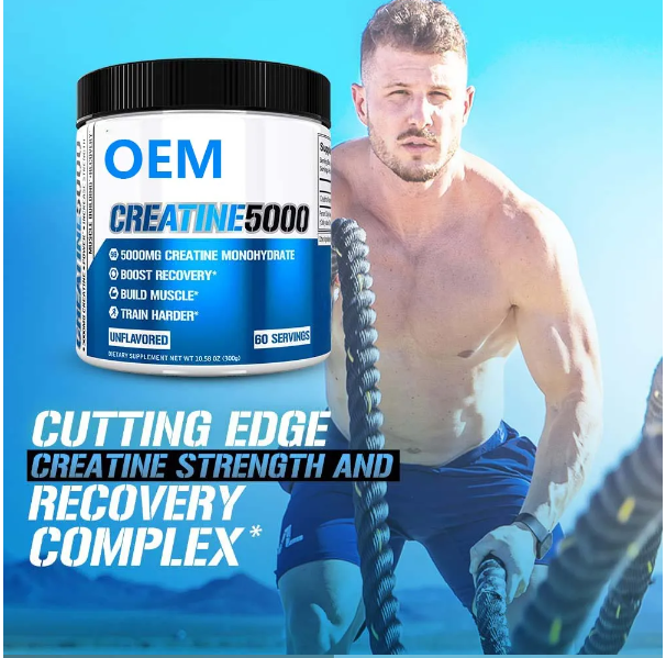 OEM Private Label Organisch 100% zuiver creatine monohydraat poeder om de spier te verbeteren immuun collageen supplement