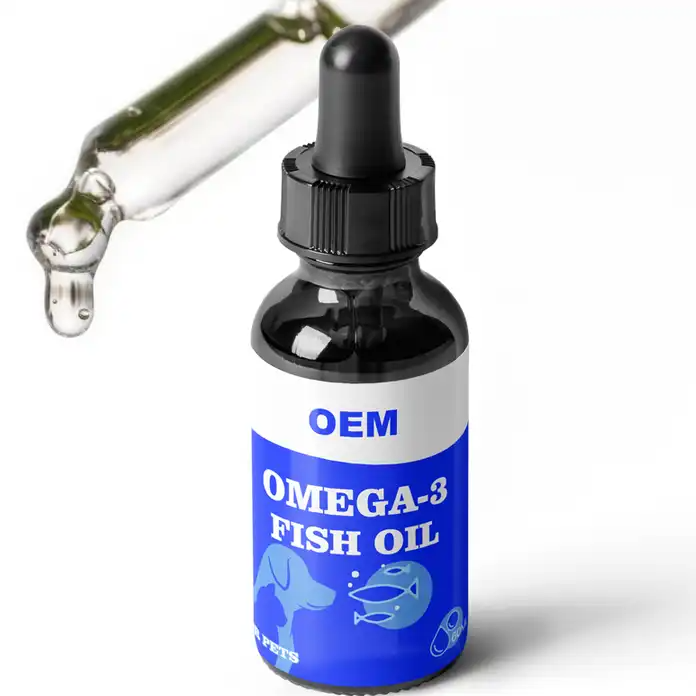 OEM/ODM Pet Liquid Food Supplement Pure Salmon Oil Drop For Dog Cat With DHA EPA