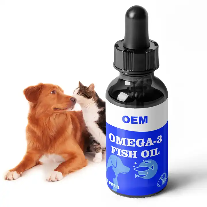 OEM / ODM Suplemento alimenticio líquido para mascotas Gota de aceite de salmón puro para perro gato con DHA EPA