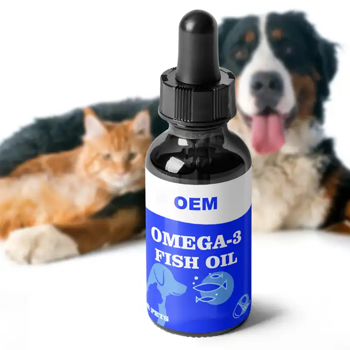 OEM / ODM Suplemento alimenticio líquido para mascotas Gota de aceite de salmón puro para perro gato con DHA EPA