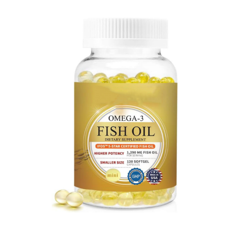 Capsule molli di olio di pesce Omega 3 di piccole dimensioni facili da deglutire per donne e anziani Personalizzazione del logo e dell'etichetta di supporto