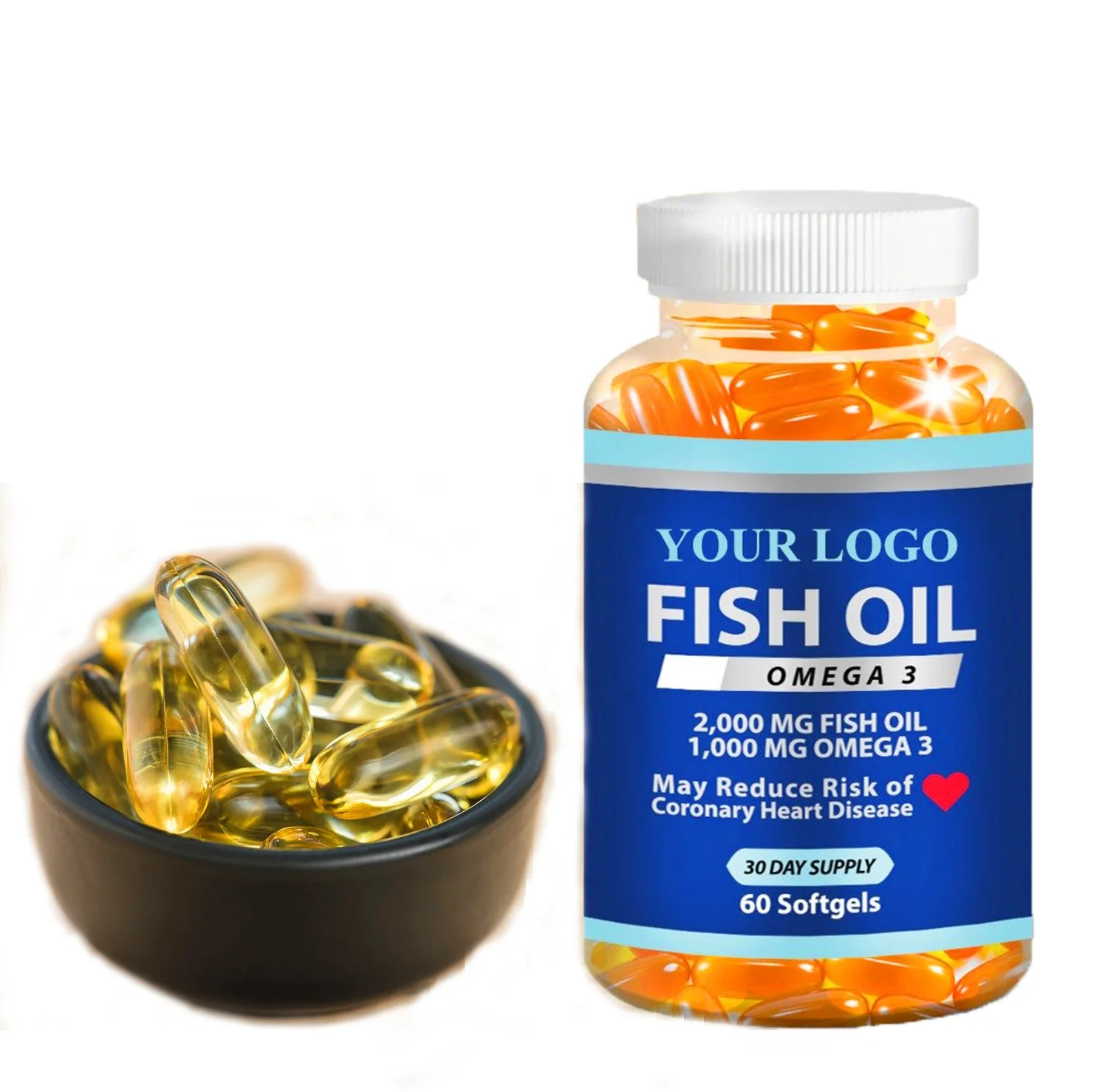capsule di vendita calda di private label di alta qualità omega 3 softgel DHA EPA di olio di pesce di alto mare di alta qualità