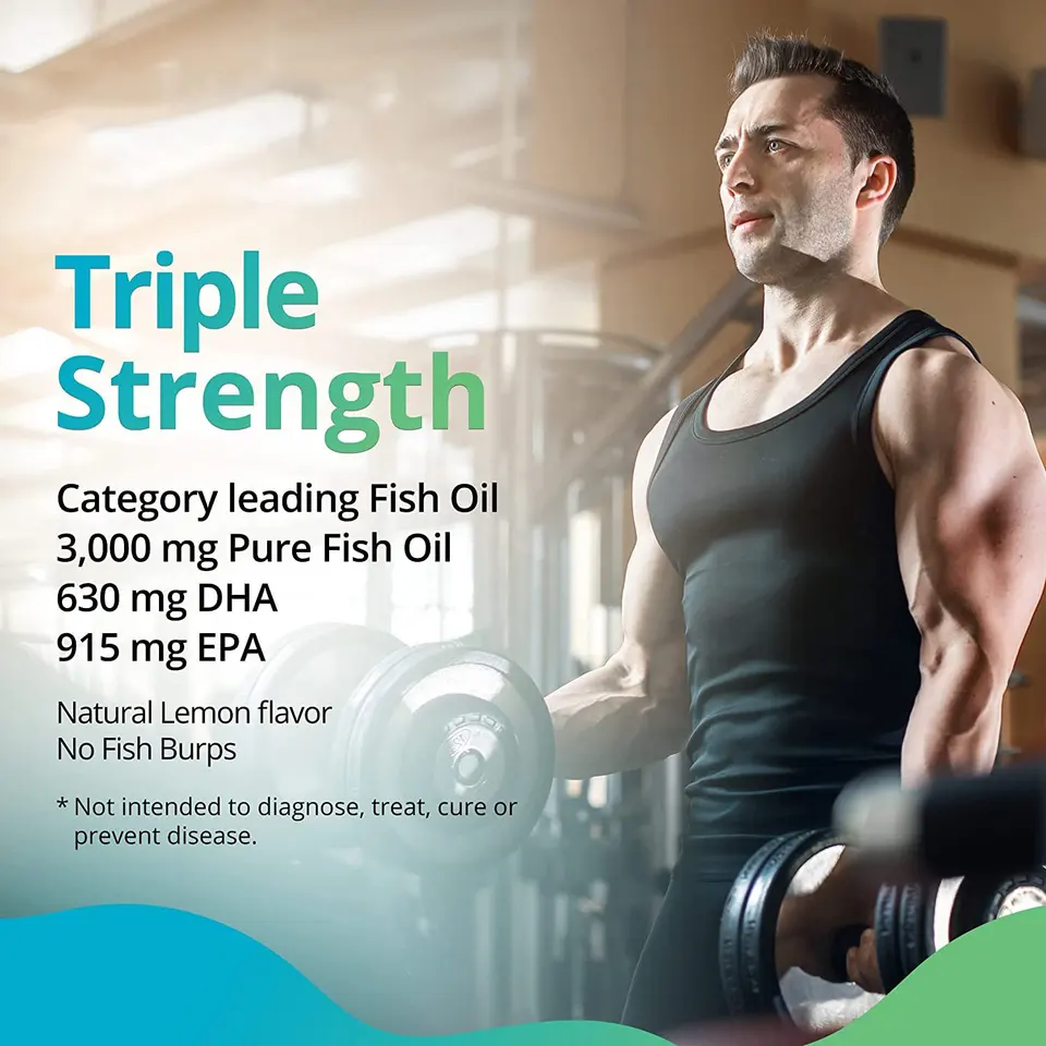OEM Omega 3 Capsules Vegan DHA EPA 2500mg Supplement Immune Deep Sea Fish Oil Softgel Capsules