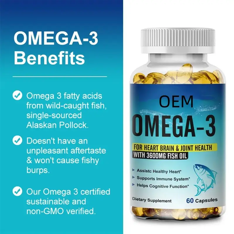 OEM High Quality Manufacturer Omega Fish Oil Softgels For Men And Women, Support Logo Customization And Label Printing