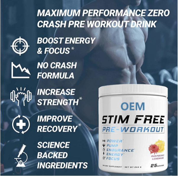 OEM Private powder Stim free pre workout powder pumps,Focus,Stamina,muscle energy supplement