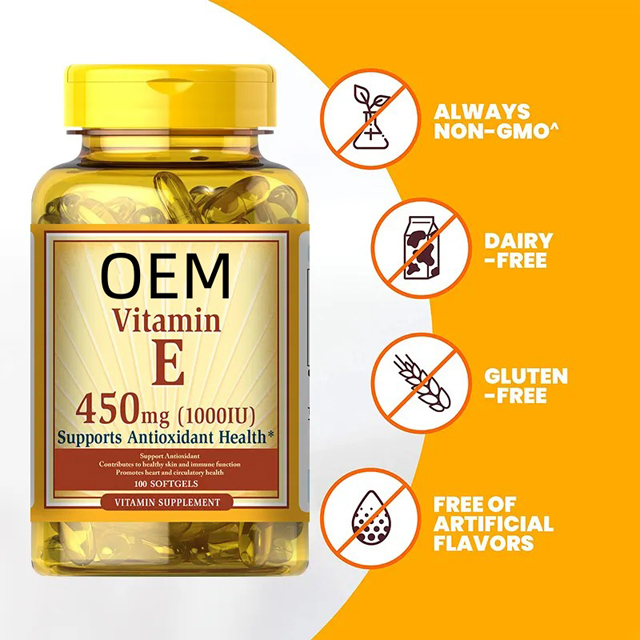Hot Selling Vitamin E Softgels For Anti-Aging Supplements and Immune System Enhancement