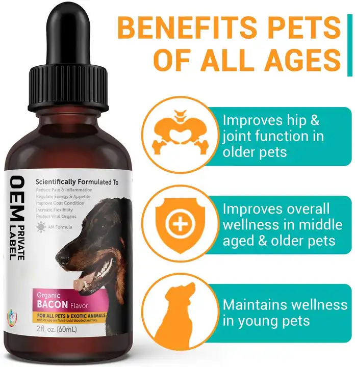 Hot Sale Custom Dogs Drops Evening Primrose Oil Liquid for Dogs and Cats Omega-3 Fish Oil