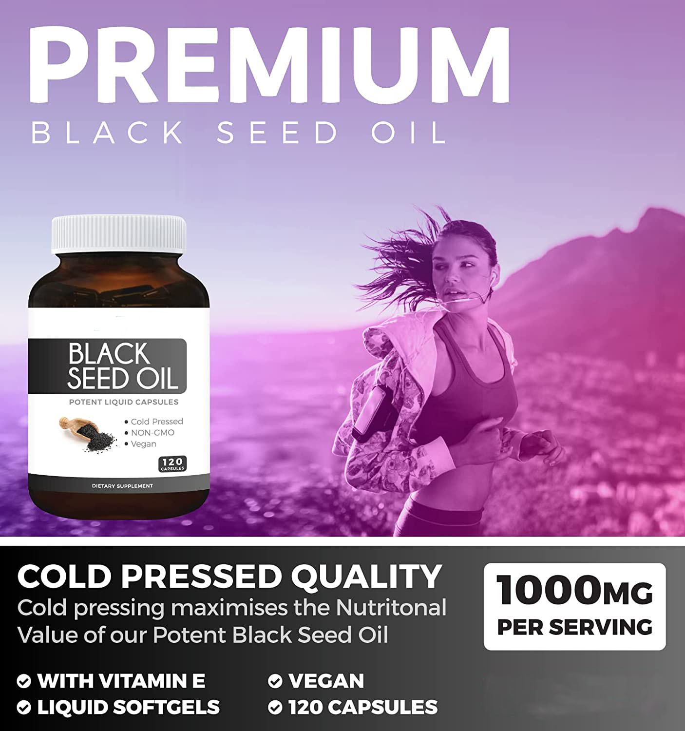 Quality Manufacturer 120 Black Seed Oil Softgel Capsules for Skin Health Pure Black Seed Oil