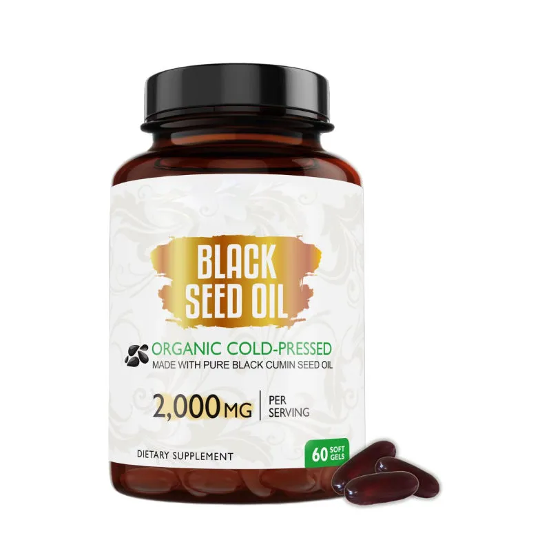 Black Seed Oil Softgel Capsules Premium Cold-Pressed Cumin Seed Oil with Omega 3