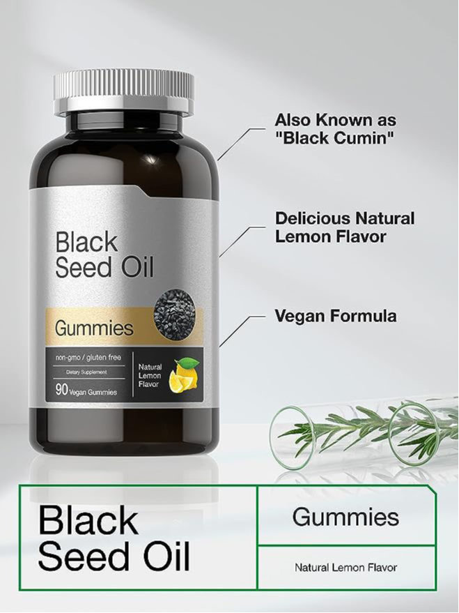 Black Seed Oil Gummies Non-GMO and Gluten Free Formula Support Logo and Label Customization