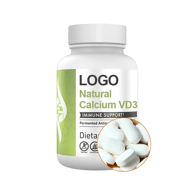 Natural Softgels Tablets Vitamins Take 2 Tablets Once a Day Calcium Vitamin D3 Supports Strong Healthy Body