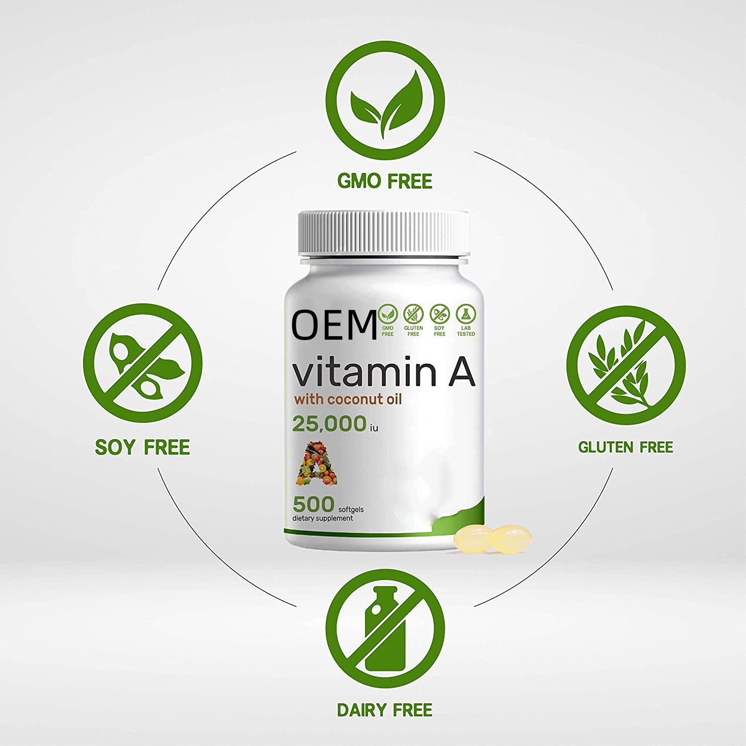 Hot Selling OEM Customized High Potency Softgels Easily Absorbed Vitamin A For Support Immune