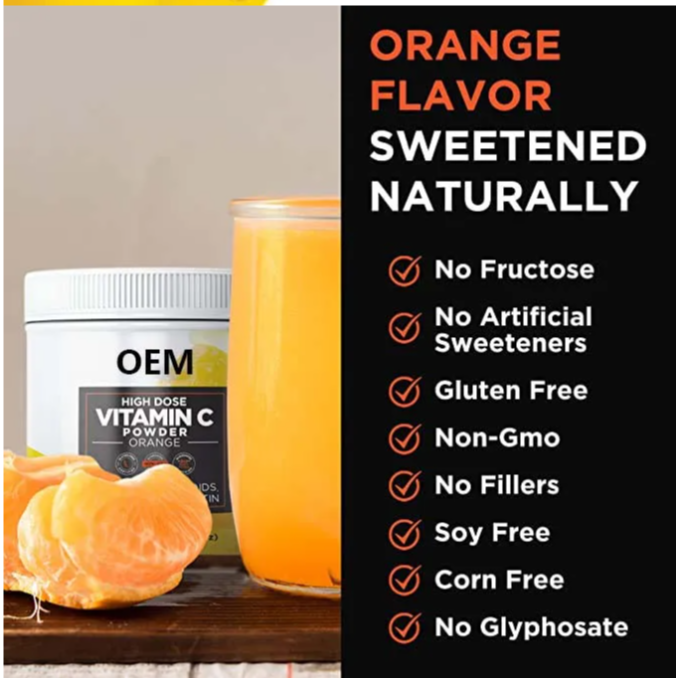OEM Private Label Vitamin C powder with Quercetin Citrus Bioflavonoids Gluten-free for health supplement