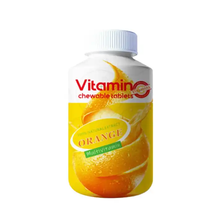 Caplet Vitamin C Chewable Tablets Pills For Healthy Immune System Non-GMO and Gluten Free Supplement