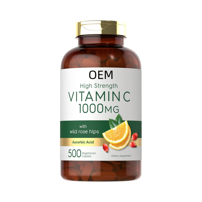Vitamin C 1000mg | 500 Vegetarian Caplets | Ascorbic Acid with Wild Rose Hips | High Strength Formula Gluten Free Supplement