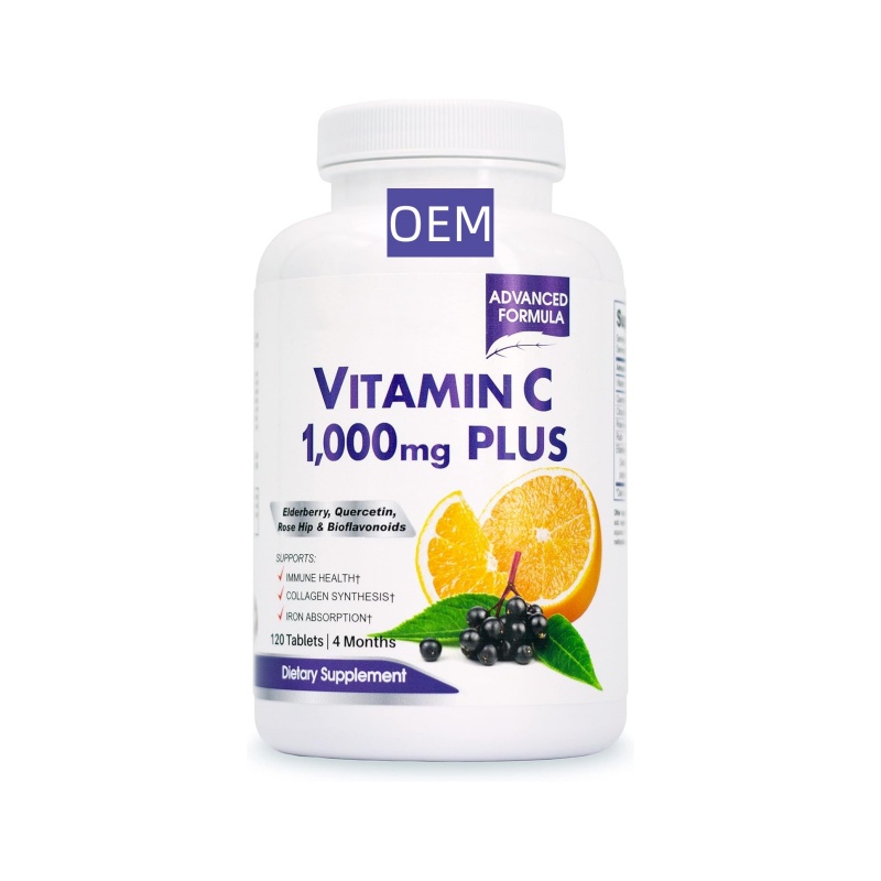 Vitamin C1000 Complex with Elderberry - 1000mg Vitamin C, - 4 Months Supply, 120 Tablets - Immune System Support