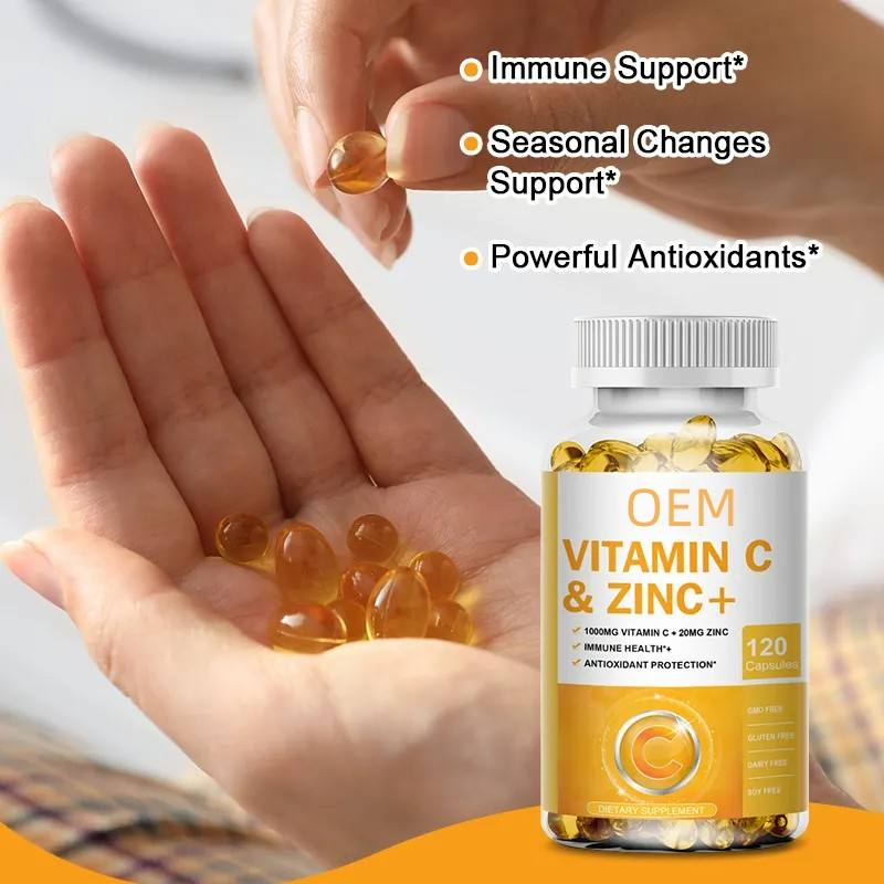 Hot sale OEM Supplier natural high content Vitamin C Supplement with Zinc Ascorbate and Zinc Oxide Non-GMO Vitamin C